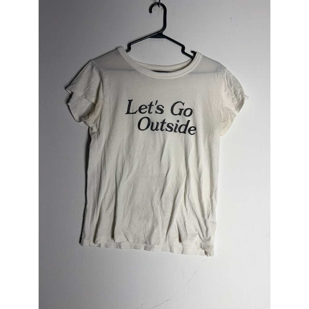 Madewell Lets Go Outside Graphic Tee Off White Cream Short Sleeve T-Shirt Small